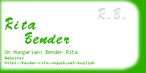 rita bender business card